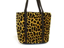 Giraffe Print Velvet Shoulder Bag