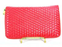 Knit Pattern Embossed all round zipper wallet