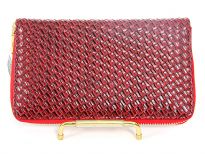 Knit Pattern Embossed PVC all round zipper wallet