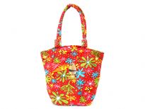 Hand beaded bag accentuated with multi color designs and double adjustable shoulder straps.  Made of Canvas material. 