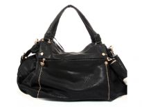 PVC Fashion Handbag. Top zipper closing. Front and Back zipper pocket. Center divider and shoulder strap.