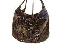 Designer Inspired Hobo bag with drawstring design. Bag has a zipper closure and a double handle. Made of Polyurethane.