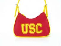 Nylon Collegiate Licensed Hobo Bag. Has zipper is made from fabric and has a single adjustable strap. 