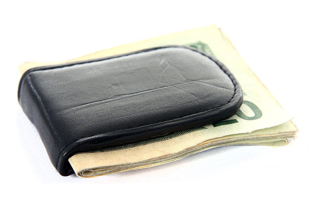 Men's New Genuine Leather Strong Money Clip Black eBay