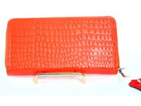 Genuine Leather crocodile embossed all round zipper ladies wallet.