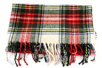 Multi colored Plaids Green Acrylic scarf.
