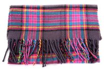 Multi colored Plaids Pink Acrylic Scarf