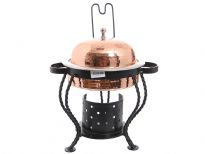 Stainless Steel Chafing Dish with Hammered Copper Plated Water Pot & Cover.