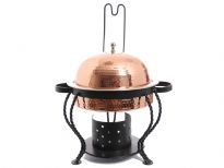 Stainless Steel Chafing Dish with Hammered Copper Plated water pot & Cover