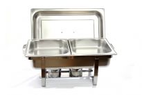 COMPLETE CHAFER KIT: Our complete chafer set includes a full size water pan, 2 of the 1/2 size food pans, dome cover, chafer stand, 2 fuel holders with covers. Enhance your next catered event with this 8 quart Stainless Steel Fixed Chafer. Its a convenient and elegant way to serve large gatherings, events, buffets, and self-serve settings. 