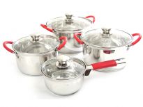 Stainless Steel cookware set with Capsulated Bottom & Glass Lid