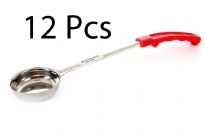 Stainless Steel 2 Oz. Foot Portioner, Plain, Red. Thickness: 0.9 mm Weight: 82 gms Length: 13 inches