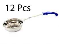 Stainless Steel 8 Oz. Foot Portioner, Perforated, Blue. Thickness: 0.9 mm Weight: 140 gms Length: 15 inches.