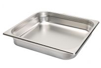 Stainless Steel 2.5 inches deep 2/3 size 26 gauge anti-jam food pan. NSF