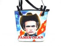 James Dean Bucket Bag. Double handle, top zipper closing.