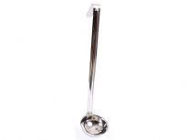 One piece stainless steel 3 Oz. measuring ladle. Made in India.
