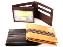 Carry your money in style. This is a genuine leather 6 credit card 2 ID double bill bifold mens wallet. As this is genuine leather, please be aware that there will be some small creases and nicks in the leather but the wallet are all brand new.
