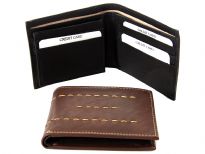 Carry your money in style. This is a genuine leather mens double bill bifold wallet. As this is genuine leather, please be aware that there will be some small creases and nicks in the leather but the wallet are all brand new. 