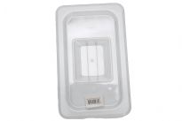Clear Polycarbonate 1/4 size solid food pan cover. NSF