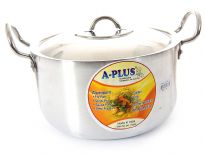 Aluminum Stock Pot with Stainless Steel Lid 10 inches  - 6.75 Qrt.