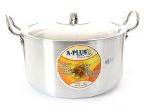 Aluminum Stock Pot with Stainless Steel Lid 11.50 inches - 11 Qrt.