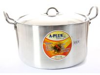 Aluminum Stock Pot with Stainless Steel Lid 12.25 inches - 13 Qrt.