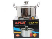 Stainless Steel Stock Pot with Capsulated Bottom & glass Lid