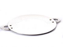 Stainless Steel Tawa Dish - Hammered by Hand. Hand made Riveted Handles for long life. 