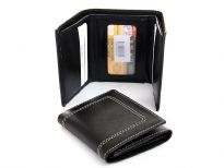 Carry your money in style. This is a double bill genuine leather trifold mens wallet. It features 4 credit card slots, 1 ID Window. As this is genuine leather, please be aware that there will be some small creases and nicks in the leather but the wallet are all brand new. 