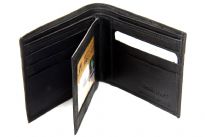 Carry your money in style. This is a genuine leather bifold mens wallet with 6 credit card slots and 2 ID Windows. As this is genuine leather, please be aware that there will be some small creases and nicks in the leather but the wallet are all brand new. 