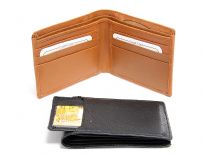 Carry your money in style. This is a genuine cowhide bi-fold wallet with pull out ID card. As this is genuine leather, please be aware that there will be some small creases and nicks in the leather but the wallet are all brand new. 