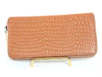 Genuine Leather crocodile embossed all round zipper ladies wallet