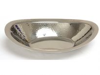 Hammered Stainless Steel Oval Dish.