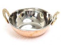 Stainless Steel hammered copper Balti Dish