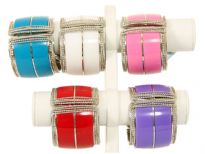 Metal Folding Bracelet Size: 2" Broad, (6 PCS in BOX) Color: White, Black, Purple, Pink, Red, Turquoise