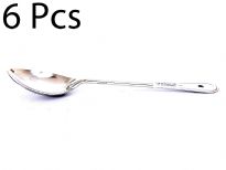 11-Inch Solid Basting Spoon with Stainless Steel Handle, is a necessary item for any kitchen. Due to its 18-8 stainless steel construction the handle is extremely durable. The basting spoon has a holed end for hanging.