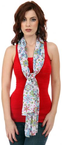 Floral Print Cotton Scarf has flowers of all shapes and colors in different colors. This scarf can light up any outfit & can be worn in different ways.