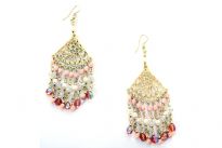 Gold with Multi colors beads earrings
