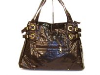 Designer Inspired Shoulder Bag has a top zipper closure and a double handle. Bag has multi belt details and outside pocket with zipper closure. Made of PU (polyurethane).