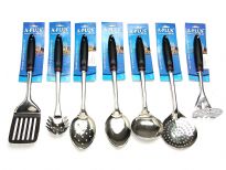 7 Piece Nylon Handle (with Stainless Steel Base) Kitchen Tools Set. Cooking Utensil Serving Set Spatula Spoon Server This is the perfect 7 piece starter set of stainless steel utensils. 