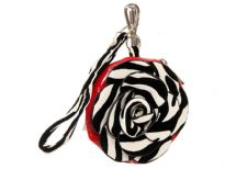 PVC Flower Wrist-let with animal print Floral applique in front & also the handle.