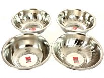Stainless Steel 2.75 Quarts (24 cm) mixing Bowl. 4 designs
