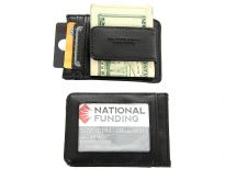 Carry your money in style. This is a man made leather magnetic money clip wallet featuring 2 credit card slots, 1 slide pocket, and 1 ID window. As this is genuine leather, please be aware that there will be some small creases and nicks in the leather but the wallet are all brand new.