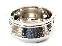 Stainless steel Double Wall 400 ml Hammered Moroccan Dish Bowl. Made in India.