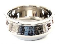 Stainless Steel 900 ml Double Wall Hammered Moroccan Dish Bowl. Made in India.
