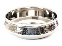 Stainless Steel 1800 ml Double Wall Hammered Moroccan Dish Bowl. Made in India.