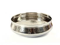 Stainless steel single wall 9.25 inches (2000 ml) Moroccan Dish Bowl. Made in India