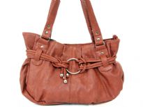 Double Handle PU Fashion handbag, top zipper closure