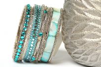Bollywood Bohemian Fashion Bangle Bracelet set of 9. Handcrafted by expert artisans. Durable and high quality construction.