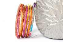 Bohemian fashion 13 piece set of bangle bracelets. Handcrafted by expert artisans in India. Durable and high quality bangle set. 